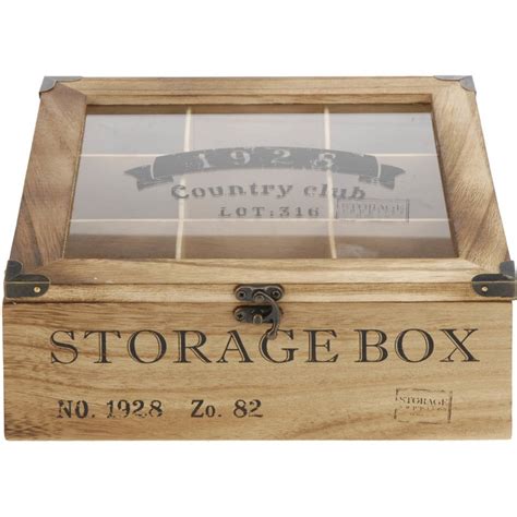 houten theedoos bruin storage box  vaks  cm theedozen blokker
