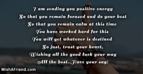 I Am Sending You Positive Energy Good Luck Message