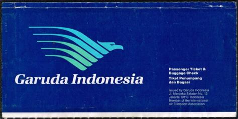 garuda airlines indonesia aviation passenger ticket ebay
