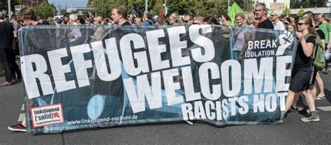 Germans Stage Pro Migrant Rally With Refugees Welcome Banners In