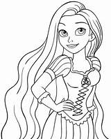 Coloring Pages Rapunzel Disney Princess Printable Letscolorit sketch template