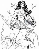 Wonder Woman Coloring Pages Superheroes Superhero Printable Kb sketch template