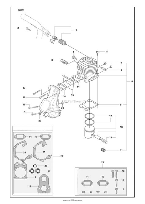 husqvarna     parts diagram  cylinder assy