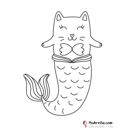 mercat  mermaid  cat gabby cat coloring page coloring page
