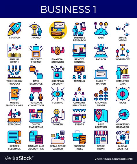 business essential icons royalty  vector image