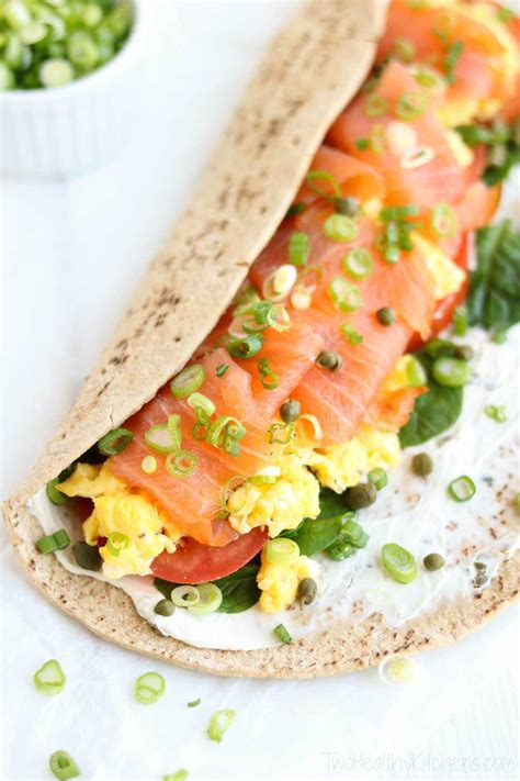 easy smoked salmon breakfast wrap  healthy kitchens