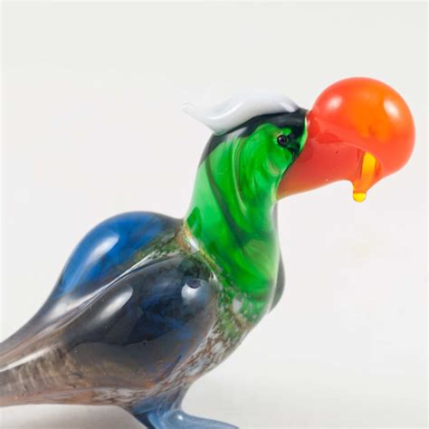 glass parrot figurine blown glass parrot miniature etsy