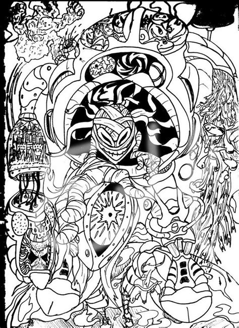 trippy complicated coloring page  print
