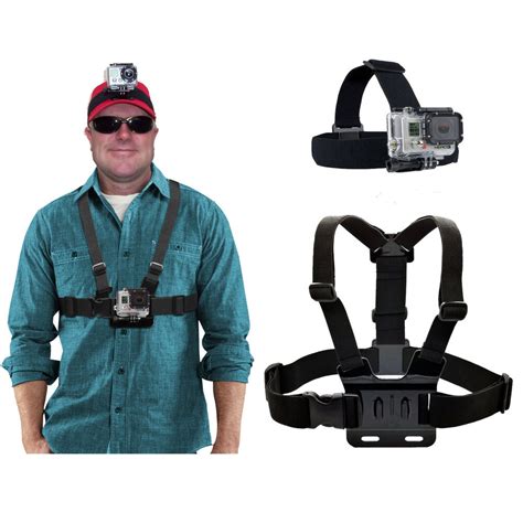 adjustable chest harness head strap mount  gopro hero cameras ebay