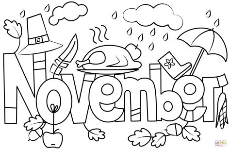 november coloring page  printable coloring pages