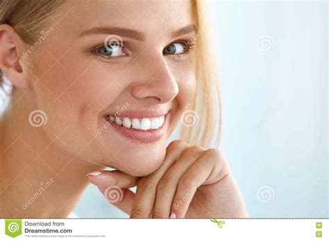 Beauty Portrait Of Woman With Beautiful Smile Fresh Face