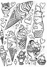 Coloring Cream Ice Pages Adult Food Adults Sheets Printable Printables Kids Cupcake Para Uploaded User Visit Cute sketch template