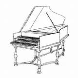 Harpsichord Template Sketch Coloring sketch template