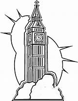 Coloring Ben Big London Pages Clipart Outline England Clock Drawing Printable Flag Clip Britain Great Color Cliparts Colouring Library Clipartbest sketch template