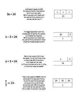 step equation word problems worksheet