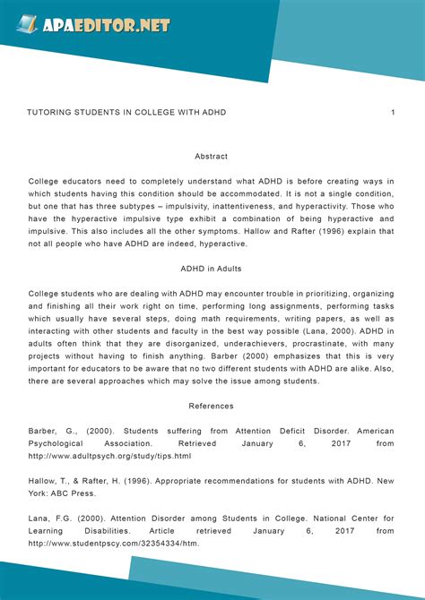 research paper  adhd  style college paper samples  style