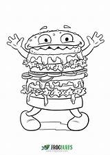 Coloring Burger Pages Monster Silly Popular sketch template