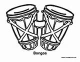 Bongos Percussion Coloring Drums Template Pages sketch template
