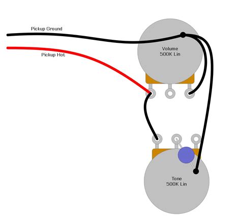 single pickup electric guitar wiring diagram