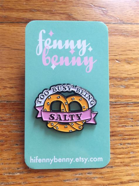 Salty Enamel Pin By Hifennybenny On Etsy Pretty Pins Cool Pins Jacket