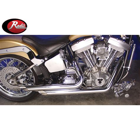 twin chrome   monster drag pipes straight exhaust    harley softail