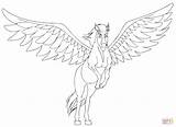 Pegasus Coloring Pages Taking Off Printable Supercoloring Drawing Line sketch template