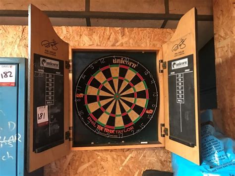 wall mounted dart board case  lotted collection strictly tuesday  march