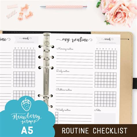 daily routine routine checklist printable planner