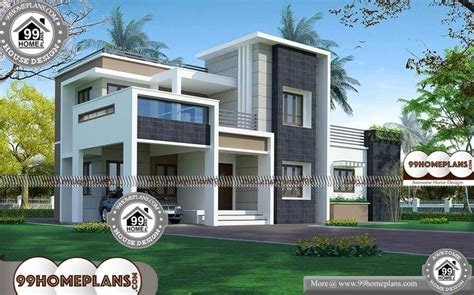 indian modern house plans  elevations double story box type home modern house plans