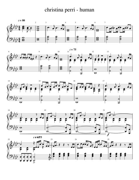 Christina Perri Human Sheet Music For Piano Download Free