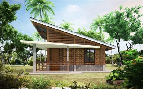 simple  cement  bamboo house design amakan bahay