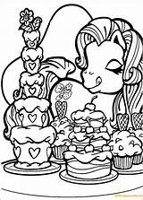 Pony Little Loves Coloring Online Cakes Pages Color Print sketch template