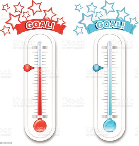 fundraiser goal thermometers stock illustration download