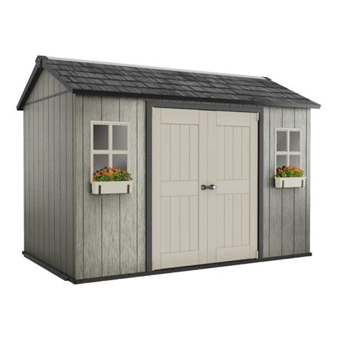 Keter Oakland 11 Ft W X 7 5 Ft D Plastic Storage Shed And Reviews Wayfair