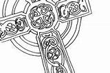 Coloring Cross Celtic Pages Christian sketch template