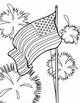 Coloring 4th July Pages Flag American Kids sketch template