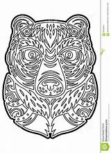 Tiki Mask Totem Bear Polynesian Coloring Vector Preview sketch template