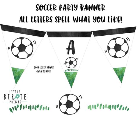 soccer banner soccer printable banner birthday party watercolor soccer