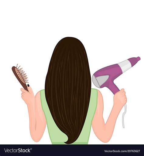 a girl brushing her hair royalty free vector image