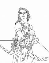Greek Coloring Goddess Goddesses Mythology Gods Artemis Her Pages Athena Bow Designlooter Drawings Adults Print 59kb 775px Netart sketch template