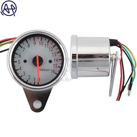 pcs universal motorcycle tachometer gauge motorbike backlight led  tachometer speedometer