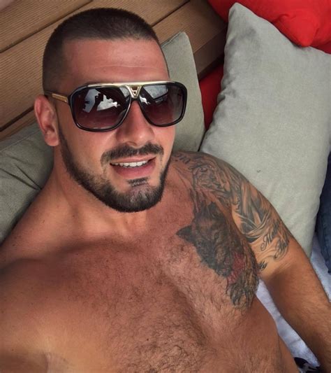 Serbian Bodyguard Aleksandar Muscle Men Straight Guys Hairy Chest