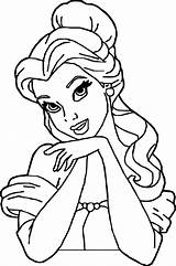 Coloring Looking Princess Belle Pages Disney Cool sketch template