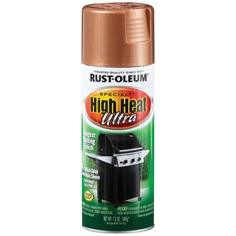 rust oleum specialty  oz high heat ultra semi gloss aged copper spray paint  pack
