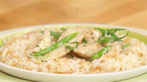 creamy dijon tarragon chicken with rice pilaf recipe rachael ray show