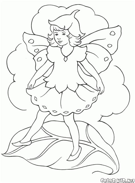coloring page elf playing  bells