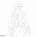 Widow Avengers Superhero Tagged sketch template