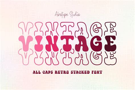 vintage stacked retro stacked font