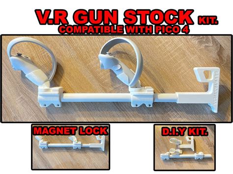 vr gun stock fits pico  controllers gunstock  vr diy kit  included  pico