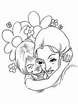 Coloring Pages Daughter Mother sketch template